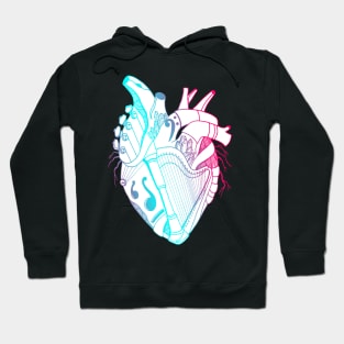 Dual Color No 2 Musical Heart Hoodie